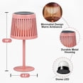 thumbnail image 4 of The Growing Ground 2 Pack Solar Table Lamps Outdoor, Modern Linear Design Decorative LED Lights, Pink, 4 of 8