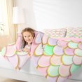 thumbnail image 4 of Homewish Mermaid Fishtail Bedding Comforter Set,Cartoon Sea Animal Twin Comforter Sets,Pink Green Bedding Set For Girls Teens,Ultra Soft Home Decor Reversible,2-Piece, 4 of 8