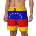 thumbnail image 5 of Men's 2 in 1 Swim Trunks with Compression Liner Venezuela Flag Quick Dry Beach Shorts, 5 of 6