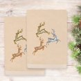 thumbnail image 4 of Authentic Hotel and Spa  Christmas Leeping Deer 2PC Hand Towel Set White, 4 of 5