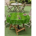 thumbnail image 4 of Outdoor Tablecloth with Umbrella Hole for Patio/Picnic/Party/Camping, Soccer Field Waterproof Table Cloth Round Cover Washable, Green Birdseye View Athletic Sporty (Dia 60"), 4 of 9