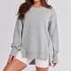 thumbnail image 1 of Sudadera Casual Corte Suelto Cuello Redondo Traje Urbano Básico Ygjytge Gris claro T XXL para Mujer, 1 of 6