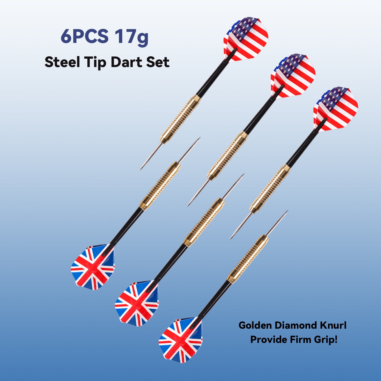 GSE Games & Sports Expert Professional 18" Self-healing Sisal Bristle Fibers Dartboards Game Set with 6 Steel Tip Darts for Target Bullseye Game Indoor Game (Dartboards with Darts)