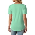 thumbnail image 4 of Fantaslook Women Blouses Dressy Casual Summer Short Sleeve Shirts Crew Neck Pleated Tunic Tops, 4 of 8