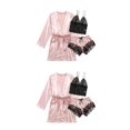 thumbnail image 4 of tssuouriy Ensemble de Pyjamas Respirant et Confortable pour Femmes Dormir dans le Style Pyjamas de Nuit pour Femmes Rose XL 2Set, 4 of 6