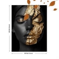 thumbnail image 3 of Golden Leaf Face Decorative Painting/Canvas Art， Perfect for Living Room， Bedroom， Office， Hotel， Restaurant， Gallery， Studio， Spa， Salon Decoration， Stylish Wall Art, 3 of 8