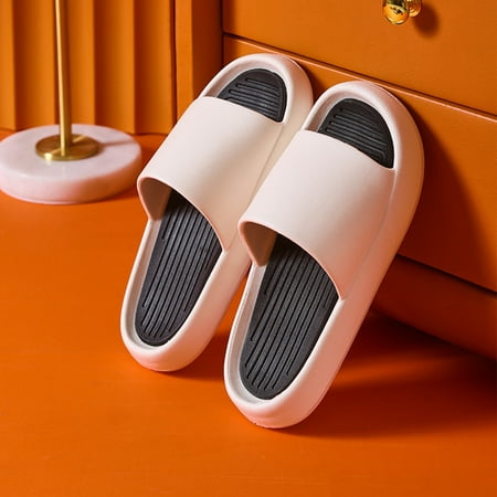 

Zunfeo Slide Slippers Clearance for Men- Open Toe Sandals Indoor Home Sandals Comfy Casual Sandals Flat Slide Shoes White 6