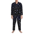 thumbnail image 3 of Hirioo Physical Formulas for Men's Pajama Sets 2 Piece Pjs Men's Long-Sleeved Pajama Set Button Down Sleepwear,S-XXL-Medium, 3 of 7