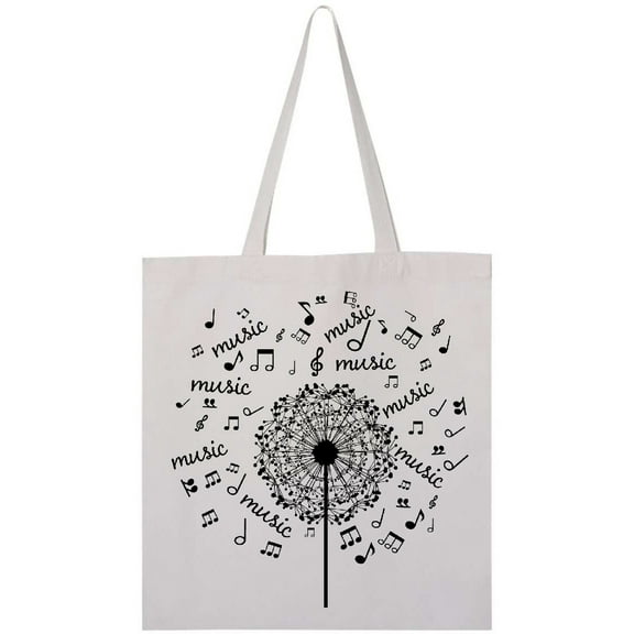 Inktastic Music Dandelion Musical Tote Bag