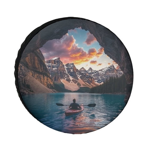Camping Spare Tire Cover 12inch Follow Your Heart Weatherproof Wheel Protectors Rowing Lover Gift for Camper Truck Travel Trailer Fit for Trailer RV SUV and Many Vehicle