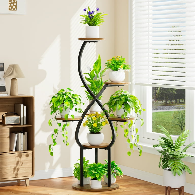 BECOKOME Plant Stand Indoor with Grow Lights, 7 Tiered Tall Metal Plant  Shelf, 48.03'' Heart Shaped Corner Plant Stand for Indoor Plants, Plant  Rack ...