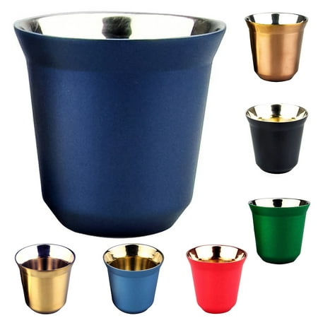 Windfall Coffee Cup Stainless Steel Espresso Cups Double Wall Thermally Insulated Capsule Coffee Mug