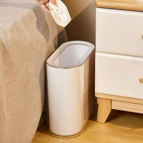 FRCOLOR Bathroom Trash Can Slim Plastic Garbage Can Narrow Place No Lid Waste Basket