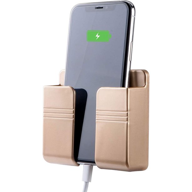 Wall Mount Phone Holder, Phone Stand with Data Cable Receiving Hole