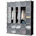 thumbnail image 3 of Patiojoy 30 Cube Clothes Organizer Storage Cubes Portable Wardrobe Bedroom Storage Cubby, 3 of 7