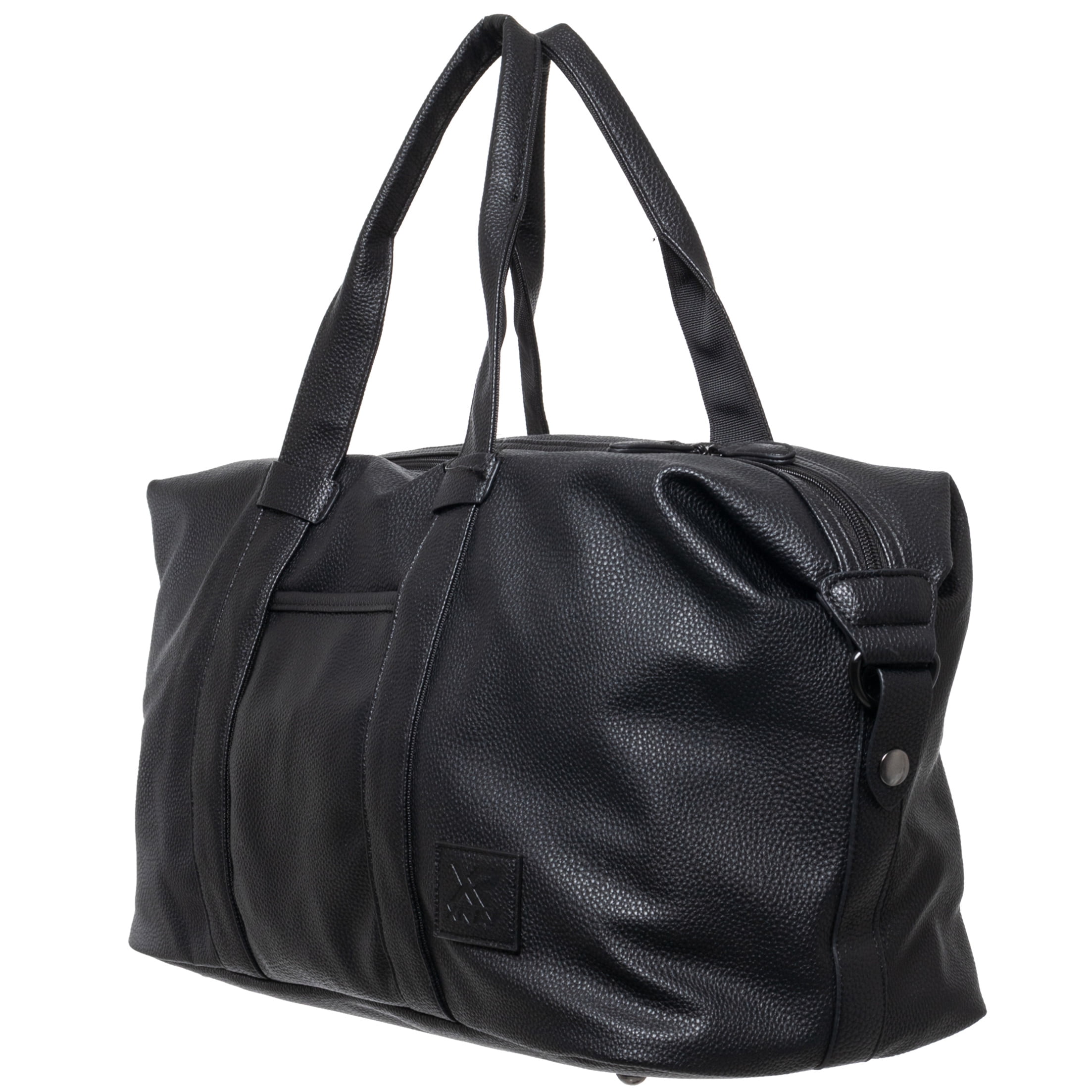 X RAY JEANS Mens Pebbled Faux Leather Travel Duffel Bag, Black, OS