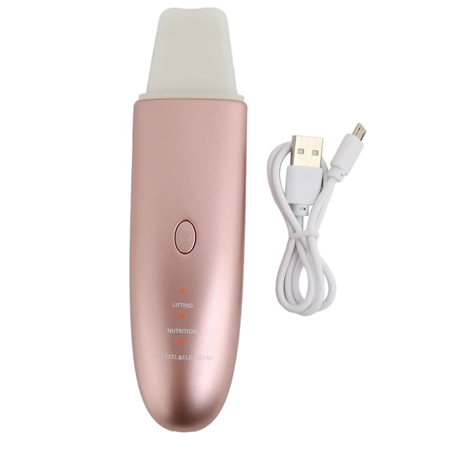 Espátula para depurador de piel, ultrasonido, microcorriente, limpieza profunda, aclara las arrugas, depurador eléctrico de espinillas, rosa
