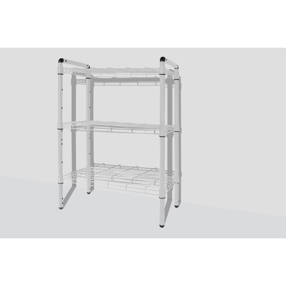 Delta 3-Tier Wire Shelving Storage Rack, White