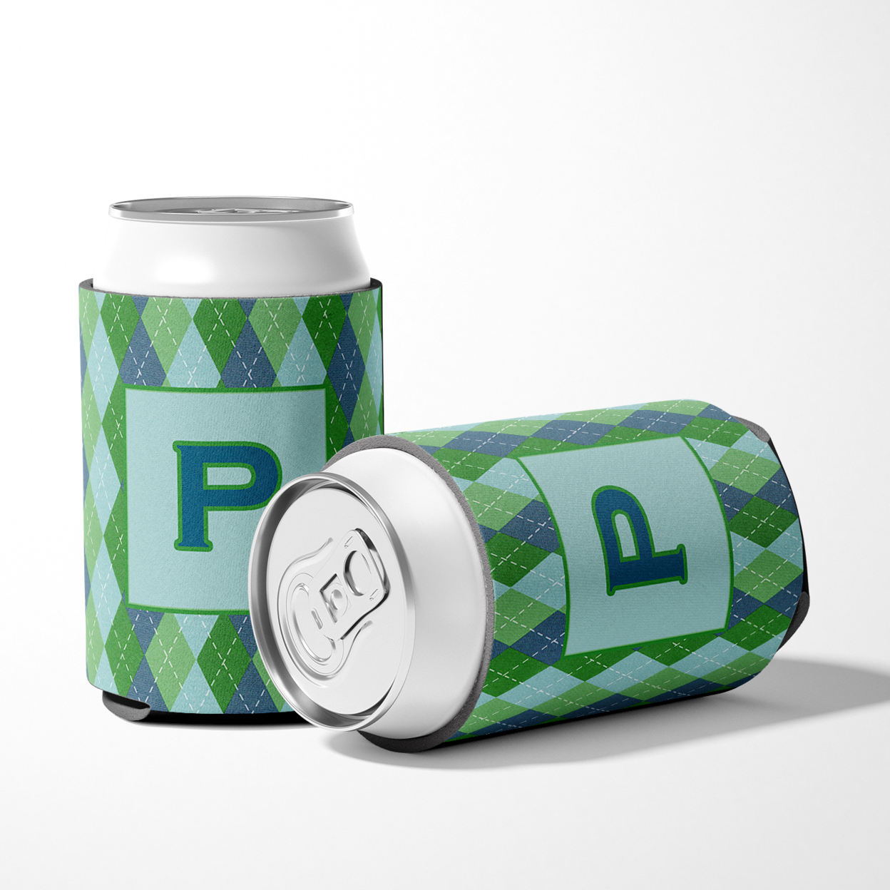 Letter P Initial Monogram - Blue Argoyle Can or Bottle Hugger