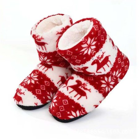 

Fur Slippers Women Warm House Slippers Plush Slides Christmas Shoes Floor Shoes