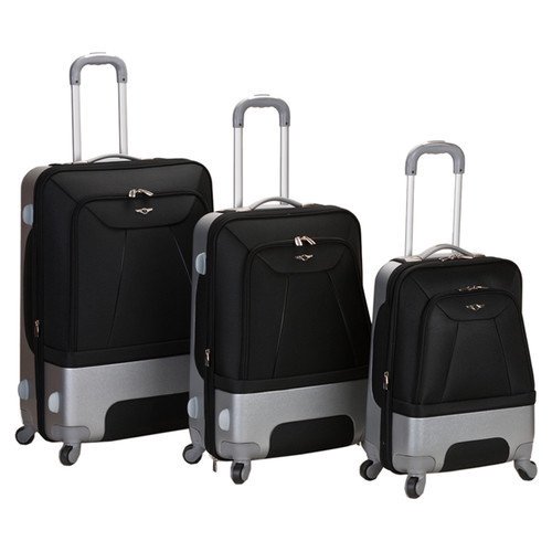 Rockland Rome 3 Piece Hybrid EVA/ABS Spinner Luggage Set