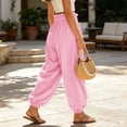 thumbnail image 5 of Aezemi Womens Ruffle Elastic Waist Trousers Fashion Comfy Pull on Summer Joggers Summer Walking Daily Casual Spring Pants with Pockets M, 5 of 9