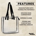 thumbnail image 2 of Clear Tote Bags Set of 10, Bulk Pack - Reusable, Great for Shopping, Grocery, Beach, Picnic, Wedding Favors - Black Clear, 2 of 5