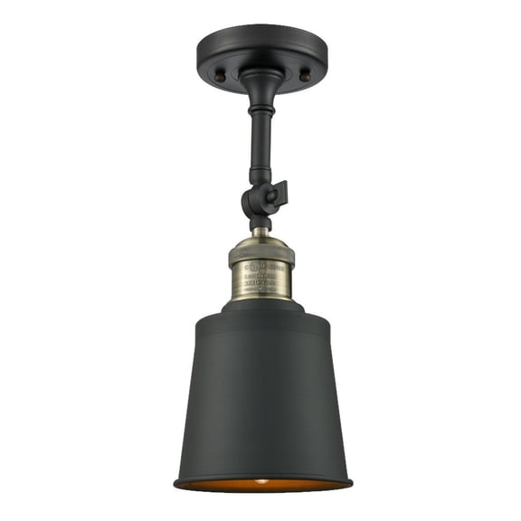 201F-SG-M9-SG-LED-Innovations Lighting-Addison-3.5W 1 LED Semi-Flush Mount in Traditional Style-5.25 Inches Wide by 13 Inches High Satin Gold Finish