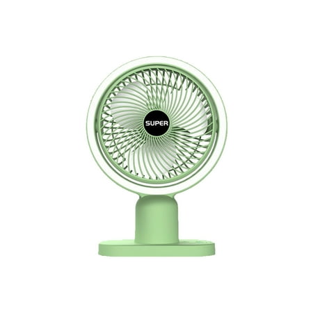 

PRINxy With Night Light USB Desk Fan Mini Fan Portable 3Speeds Desktop Table Fan Plug In Power Fan Rotation Strong Wind Quiet Personal Small Fan For Home Desktop Green