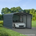 thumbnail image 3 of Arrow 10 x 24 x 9 ft Charcoal Steel Carport With 3 Wall Kit, 3 of 17