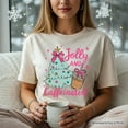 thumbnail image 6 of Jolly and Caffeinated Christmas Tree T-Shirt, Retro Coquette Coffee Holiday Tee, 6 of 8