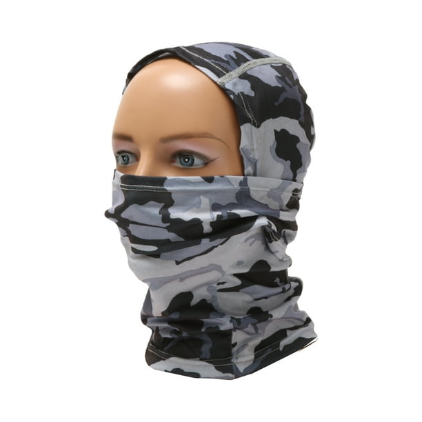 Máscara Facial Completa de Poliéster Camuflaje A Prueba de Viento, de Secado Rápido Gris Claro 1 Pcs