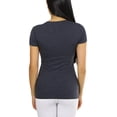 thumbnail image 2 of ToBeInStyle Women's Slim Fit Scoop Neck Short Sleeve Longline Tee, 2 of 5