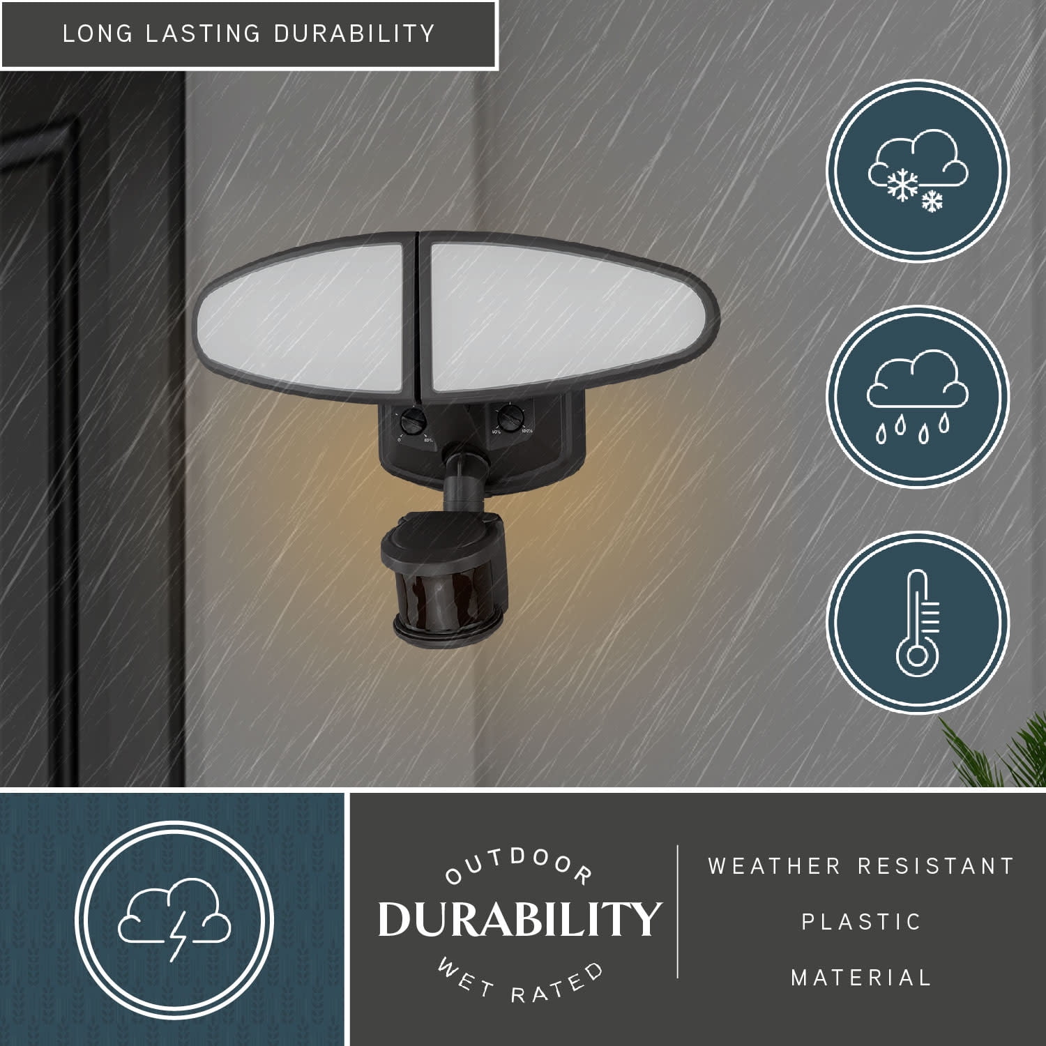 Palatine Integrated LED Bronze Motion Sensor Dusk to Dawn Outdoor Security Flood Light