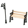 thumbnail image 4 of Gymnture Mini Solar Lamp Post Lights with Wooden Bench, 4 of 10