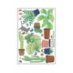 thumbnail image 1 of Pegatina de pared con diseño floral azul para decoración del hogar, ideal para restaurante. Plantas en macetas, 1 of 7