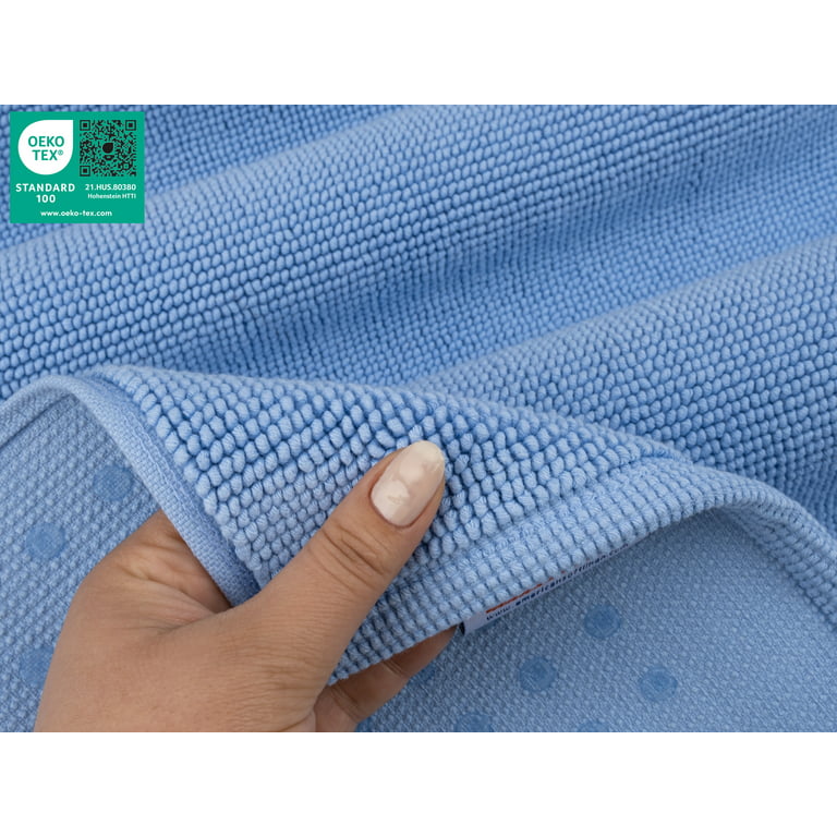 American Soft Linen, Non Slip Bath Rug, 100% Cotton 20x34 Inches, Soft Absorbent Bath Mat Rugs - Turquois Blue