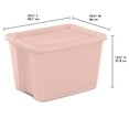 thumbnail image 2 of Sterilite Large Storage Bin, 18 Gallon Plastic Storage Container with Snap-On Lid, Light Pink, 2 of 8