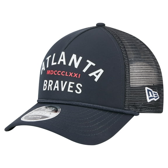 Men's-New Era  Navy Atlanta Braves Minimalist 9FORTY A-Frame Adjustable Hat