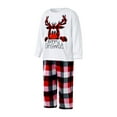 thumbnail image 3 of Family Matching Christmas Pajamas Set, Reindeer Print Long Sleeve T-Shirt + Plaid Pants Sleepwear for Adults, Kids, 3 of 10