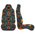 thumbnail image 2 of LAKIMCT African Style Print Car Seat Covers Vehicle Front Seat Covers Universal Fit Seat Protector, 2 of 9