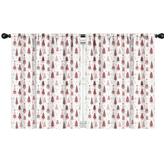 Blackout Kids Curtains,Pink Christmas Tree Pattern Childrens Insulated Curtains Set Of 2,Bedroom Essentials,Toddler Room Decor 42"x54"