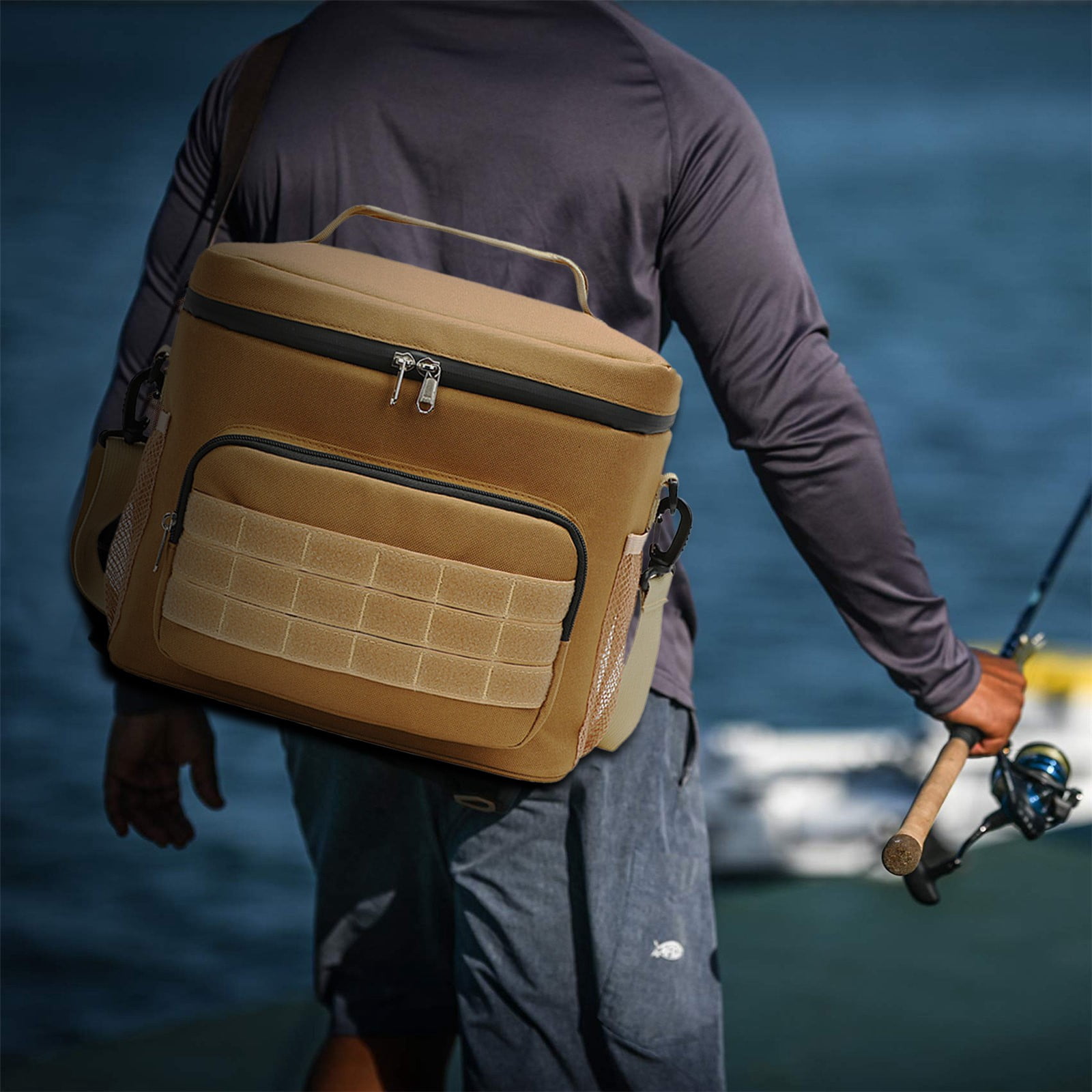 XKHBDL Fishing Tackle Bags for Saltwater & Freshwater, Fishing Gear Storage Bag with Water Resistant Bottom Suitable for Tackle Box