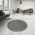 thumbnail image 4 of Ahgly Company Machine Washable Indoor Round Contemporary Carbon Gray Area Rugs, 6' Round, 4 of 7