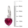 thumbnail image 2 of Everly Women's 3 3/8ct TGW Created Ruby & Created White Sapphire Sterling Silver Leverback Earrings, 2 of 9