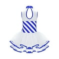 thumbnail image 5 of Aislor Girls Mock Neck Tutu Dress Ballet Dance Leotard Ballerina Striped Christmas Costume Size 6-16 Blue 14, 5 of 7