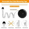 thumbnail image 2 of Measuring Tape for Body, Retractable Tape Measure, Measurements Tape 150cm/60 inch Double Sided Soft Tape Measure for Sewing Tailor and Fabric (Retractable Dual Sided White), 2 of 4