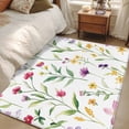 thumbnail image 5 of Rectangle Area Rug 4x6ft, Watercolor Flowers on White Non-Shedding Washable Area Rug, Pastoral Yellow Red Floral Non Slip Low-Profile Rugs for Living Room, Bedroom Dining Room, 5 of 9