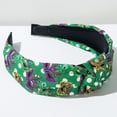 thumbnail image 5 of Baberdicy Printed Knot Headband for Parties, Festival Hair Accessory, Colorful Hair Band, Ideal for Women, Teens Festivals, Parties, Casual Fun Wear Green, 5 of 6