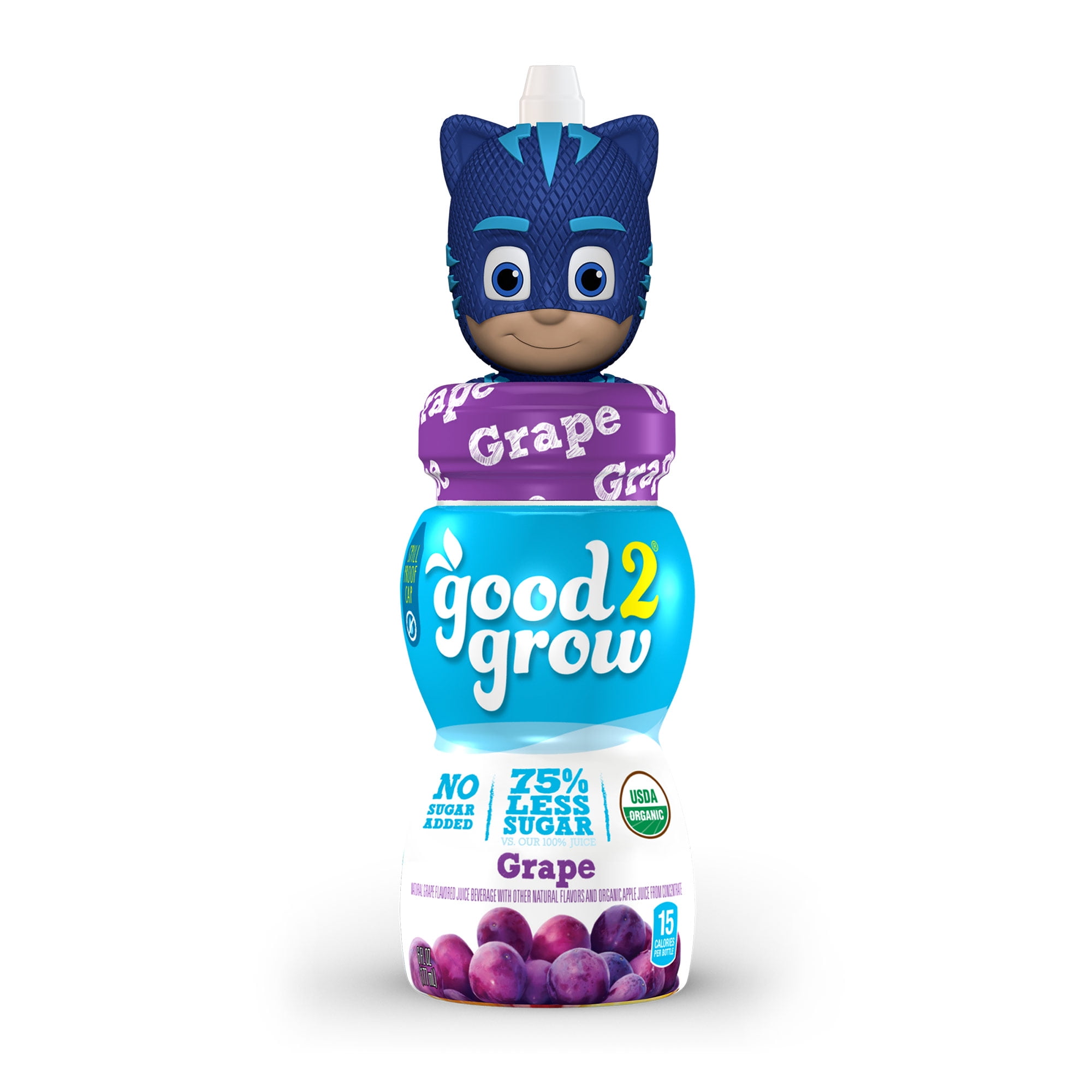 good2grow 6oz Organic Low Sugar Grape Juice Single Serve (Character Tops Vary)